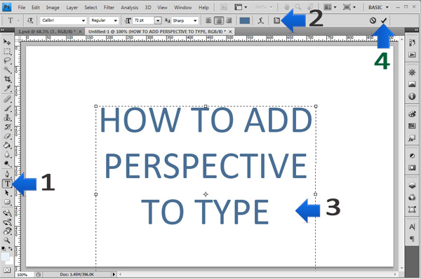 photoshop perspective text step 1
