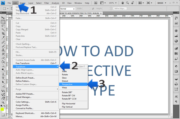 photoshop perspective text step 3